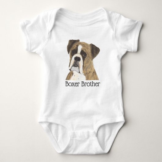 Personalizable Brindle Boxer Dog Baby Strampler (Vorderseite)