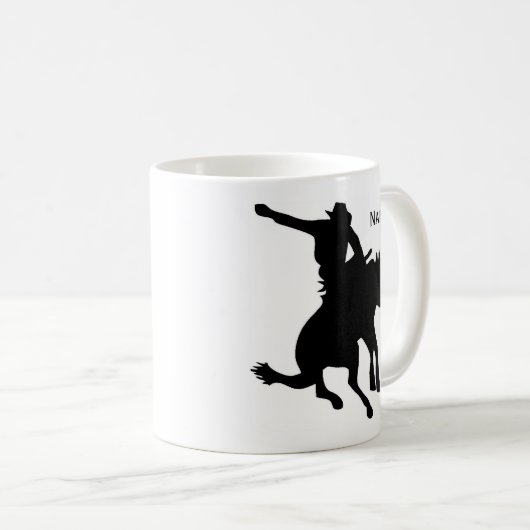 Personalizable Bronc Rider Coffee Tasse (VorderseiteRechts)