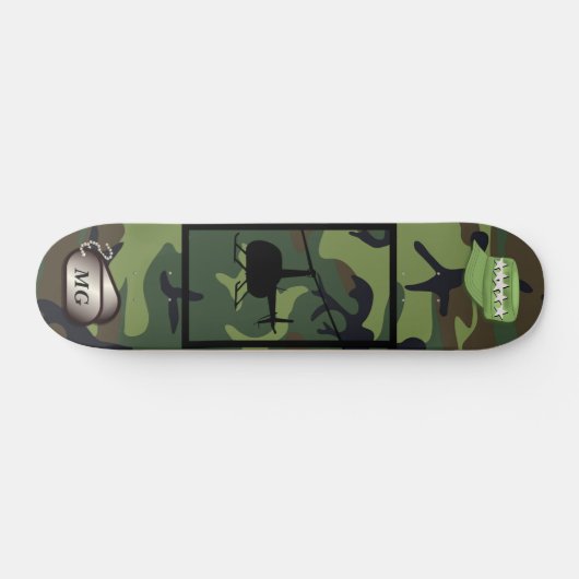 Personalizable Camouflage Army Skateboard (Horizontal)
