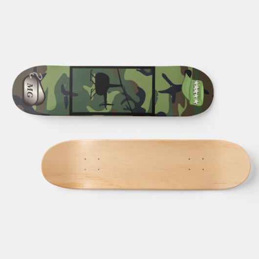Personalizable Camouflage Army Skateboard (Horizontal)
