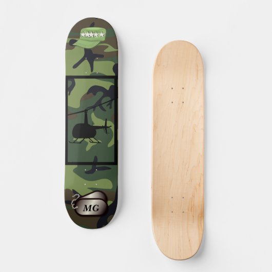 Personalizable Camouflage Army Skateboard (Vorderseite)
