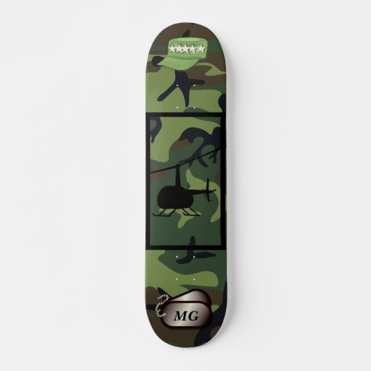 Personalizable Camouflage Army Skateboard (Vorne)