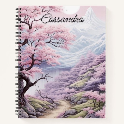 Personalizable Cherry Blossom Landscape  Notizblock (Vorderseite)