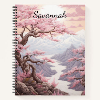Personalizable Cherry Blossom Waterfall  Notizblock