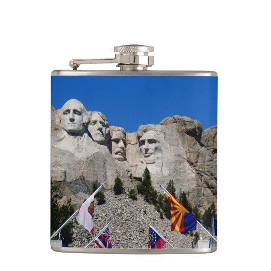 Personalizable der Mount Rushmore Monument-Foto Flachmann (Vorderseite)