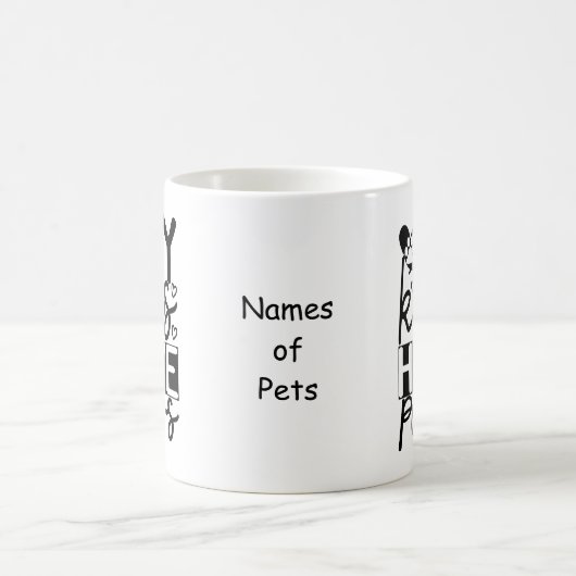 Personalizable Dog Lover Kaffee Tasse (Mittel)