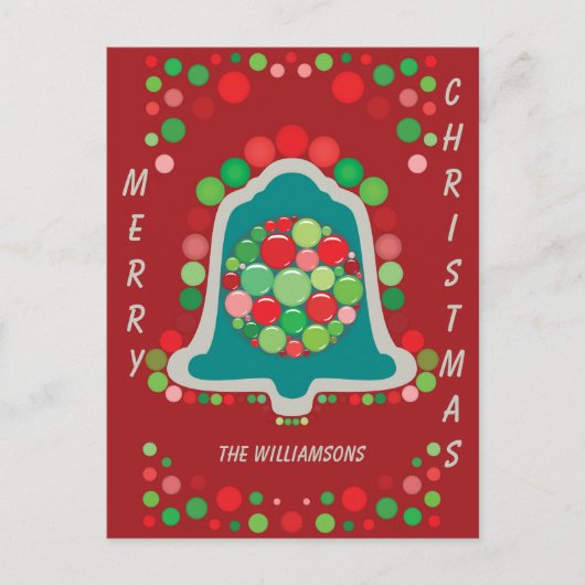 Personalizable Editable Bell Christmas/Holiday Postkarte (Vorderseite)