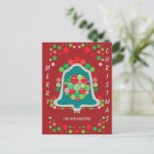 Personalizable Editable Bell Christmas/Holiday Postkarte (Stehend Vorderseite)
