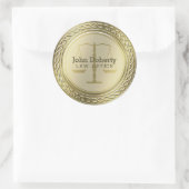 Personalizable Elegant Golden Scales of Justice Runder Aufkleber (Tasche)