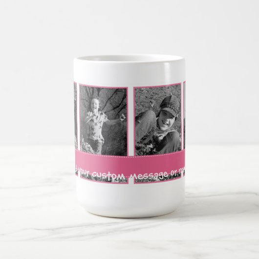 Personalizable Foto-Tassen-Rosa-Fahne Kaffeetasse (Mittel)