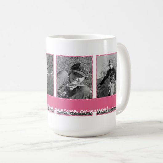 Personalizable Foto-Tassen-Rosa-Fahne Kaffeetasse (VorderseiteRechts)
