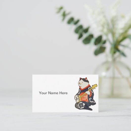 Personalizable Funny Cat Visitenkarte (Stehend Vorderseite)