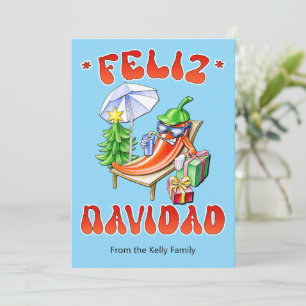 Personalizable Funny Feliz Navidad Weihnachts-Chil Feiertagskarte
