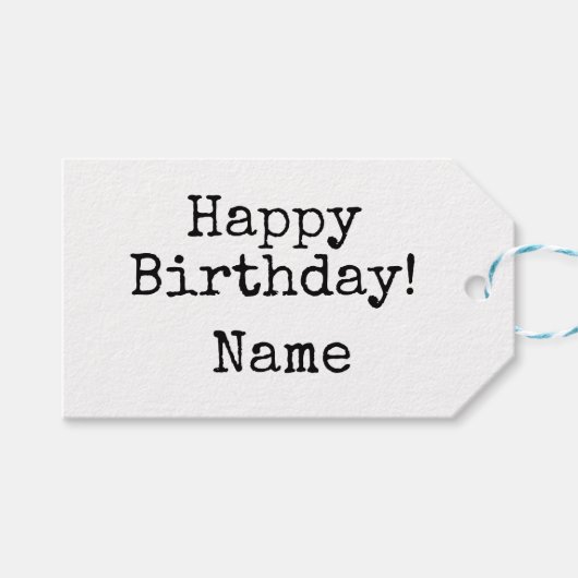 Personalizable Geburtstagsgeschenk Tags HAMbyWG Geschenkanhänger (Vorderseite (Horizontal))