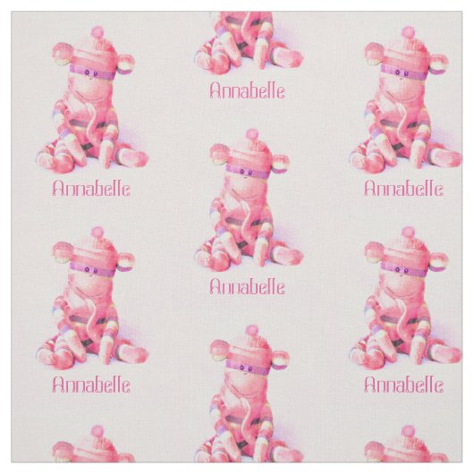 Personalizable Gewebe des rosa Sockenaffen Stoff (Muster)