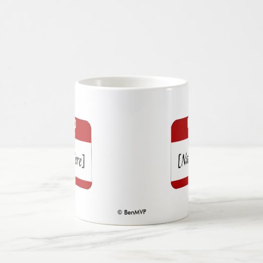 Personalizable hallo mein Name ist… (Rot) Kaffeetasse (Mittel)