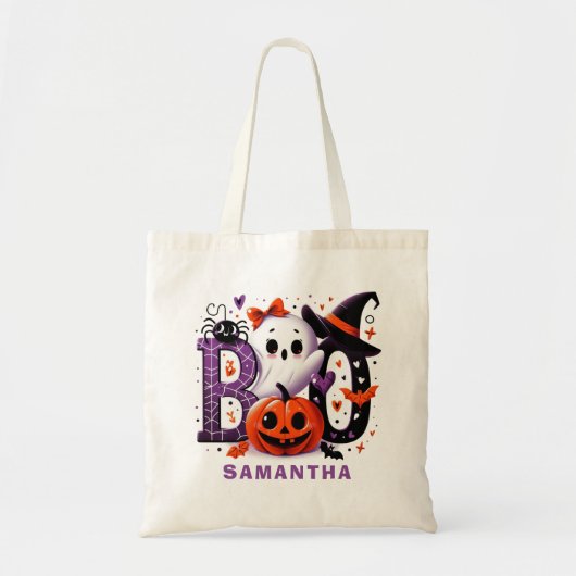 Personalizable Halloween Boo Niedlich Ghost Pumpki Tragetasche (Vorne)