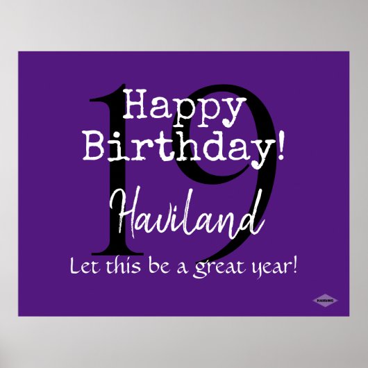 Personalizable Happy Birthday Poster HAMbyWG (Vorne)