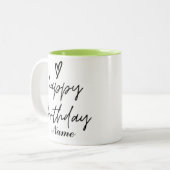 Personalizable Happy Geburtstag Kaffee Tasse (Vorderseite Links)