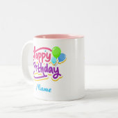 Personalizable Happy Geburtstag Kaffee Tasse (Vorderseite Links)