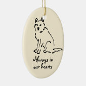 Personalizable Hunde-Gedenkornament Keramikornament (Rechts)