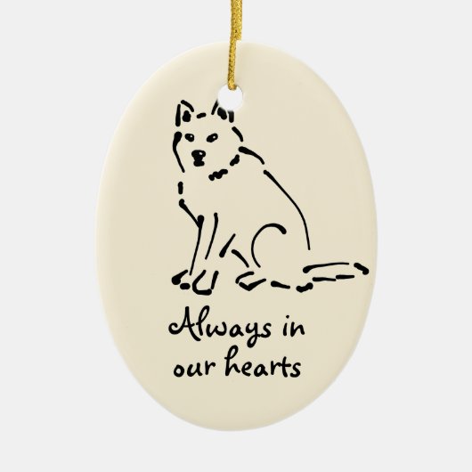 Personalizable Hunde-Gedenkornament Keramikornament (Vorne)