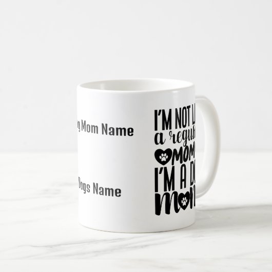 Personalizable Hunde Mama Kaffee Tasse (VorderseiteRechts)