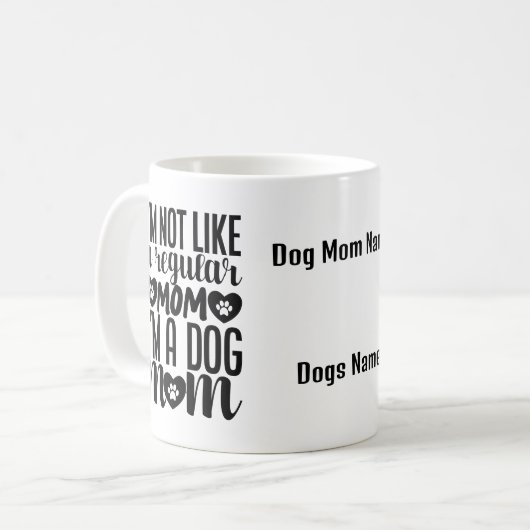 Personalizable Hunde Mama Kaffee Tasse (Vorderseite Links)