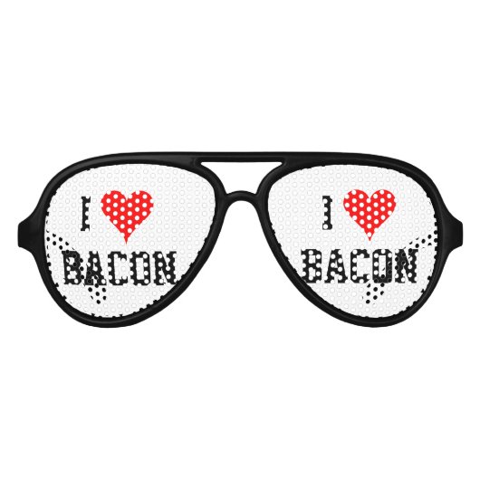 Personalizable i heart bacon Party Schattierungen Partybrille (Vorderseite)