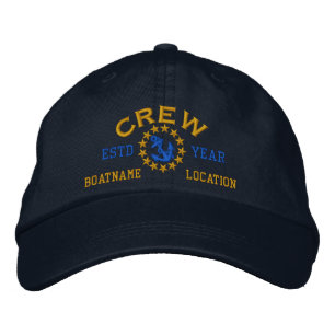 Personalizable JAHR und Namen-Crew-Yacht-Flagge Bestickte Baseballkappe
