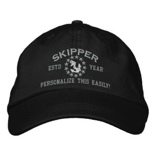 Personalizable JAHR und Namen-Kapitän-Yacht-Flagg Bestickte Baseballkappe