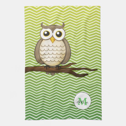 Personalizable kluge Eule | KitchenTowel Handtuch (Vertikal)