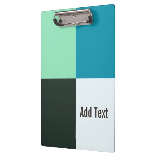 Personalizable Kohle Elfenbeinkühe Aquamarin Blau Klemmbrett (Links)