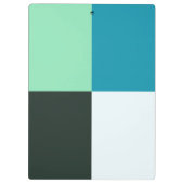 Personalizable Kohle Elfenbeinkühe Aquamarin Blau Klemmbrett (Rückseite)