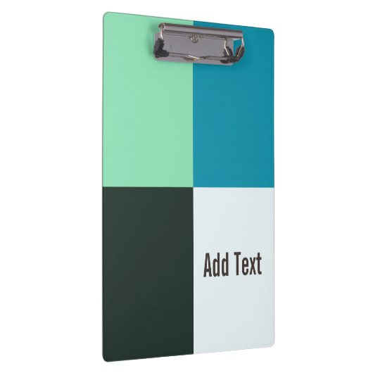 Personalizable Kohle Elfenbeinkühe Aquamarin Blau  Klemmbrett (Rechts)