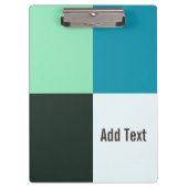 Personalizable Kohle Elfenbeinkühe Aquamarin Blau Klemmbrett (Vorderseite)