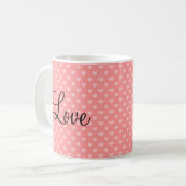 Personalizable Liebe-Tasse mit korallenrotem Kaffeetasse (Vorderseite Links)