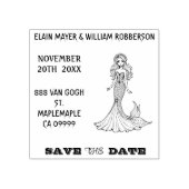 Personalizable Lovely Mermaid Save the Date Gummistempel (Prägung)