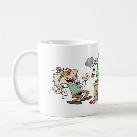 Personalizable lustiger wütender Wissenschaftler Kaffeetasse (Links)