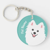 Personalizable Neugieriger japanischer Spitzhund Schlüsselanhänger (Vorderseite)
