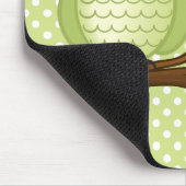 Personalizable niedliche grüne kluge Eule | Mousepad (Ecke)