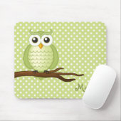 Personalizable niedliche grüne kluge Eule | Mousepad (Mit Mouse)