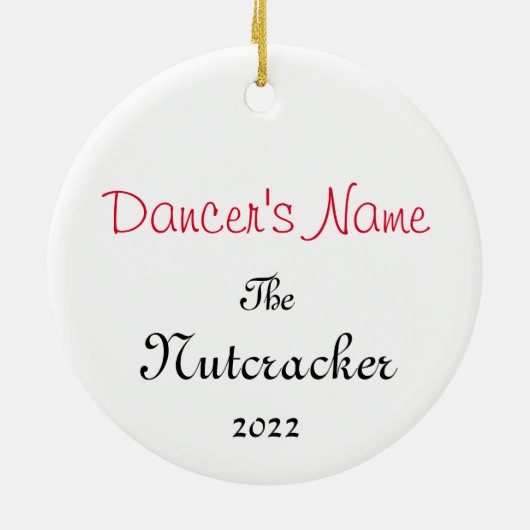 Personalizable Nutcracker Ballett Clara Keepake Keramik Ornament (Hinten)
