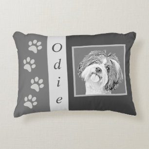Personalizable Pencil Shih Tzu Accent Pillow Dekokissen