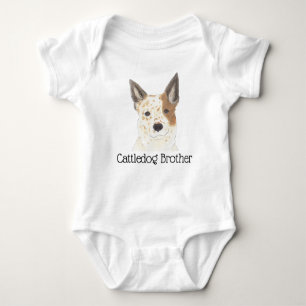Personalizable Red White Cattledog Heeler Baby Strampler