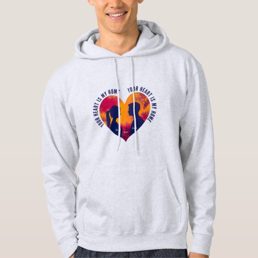 Personalizable Romantic Couple Silhouette Heart  Hoodie (Vorderseite)