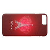Personalizable rote Liebe Paris Case-Mate iPhone Hülle (Rückseite (Horizontal))