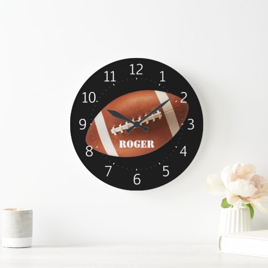 Personalizable Rugby Große Wanduhr (Zuhause)