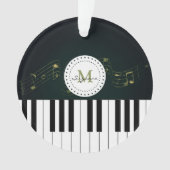 Personalizable Schwarz-weißes Klavier befestigt Ornament (Vorderseite)