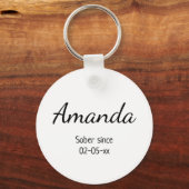 Personalizable Sobriety Bewahren glücklich Joyous Schlüsselanhänger (Rückseite)